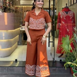Women's Full Embroidery Co-ord Set of Top and Bottom Women's Full Embroidery Co-ord Set of Top and Bottom